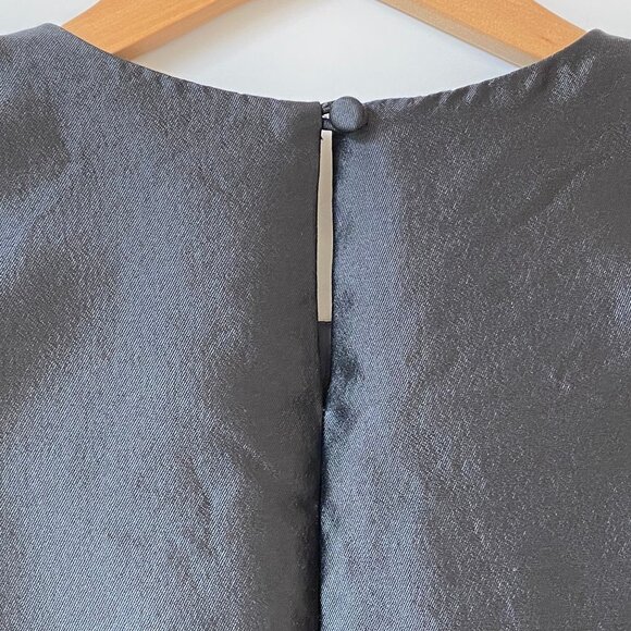 J.Crew Collection Wool Silk Twill Top Black Short Sleeve Blouse Size 00 Holidays - Picture 4 of 12